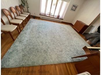 Piano Room Carpet Blue Area Rug - Custom Bound Carpet