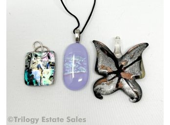 Dichroic Glass Necklace And Pendants