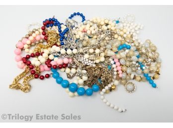 Bag Of Big Chunky Bead Costume Jewelry Necklaces