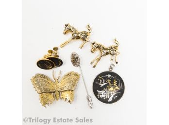 Damascene Jewelry Brooches Stick Pin Necklace