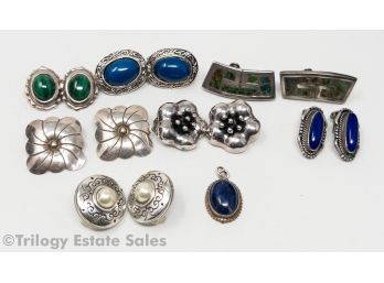 Southwest Sterling Silver Clip-On Earrings Lot