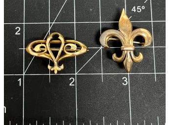 Two Victorian Watch Pins Brooches