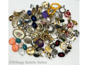 Large Lot Of Clip-On Earrings