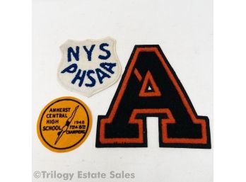 Vintage 1940s Varsity Letter High School Athletics Sports Patches Amherst NY