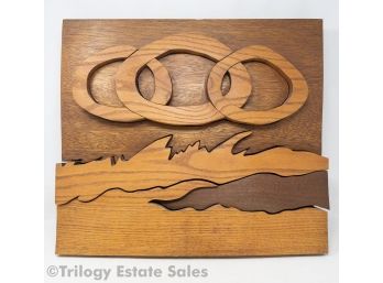 Dimensional Oak Wall Sculpture Landscape