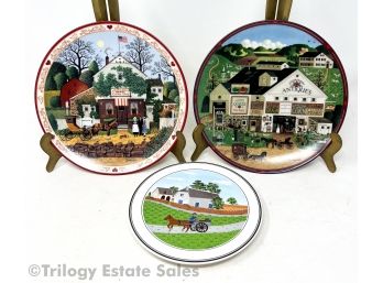 Villeroy & Boch Design Naif Porcelain Trivet & Two Bradford Exchange Charles Wysocki Decorative Plates