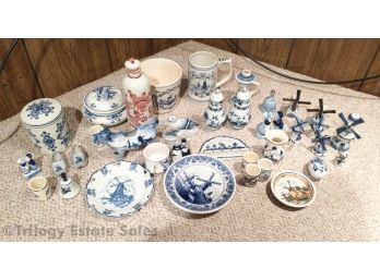 Delft Blue & White Pottery Lot