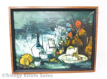 Mid Century Still Life Signed Baher AS IS