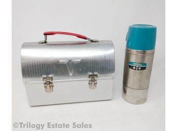 Vintage Thermos Brand 10' Metal Lunchbox & Thermos