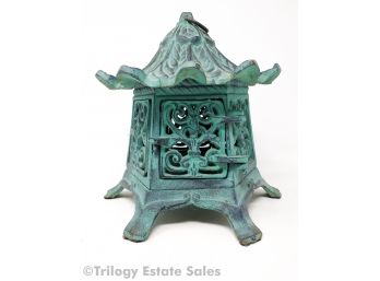 Cast Iron Hanging Or Table-Top Pagoda Votive Holder