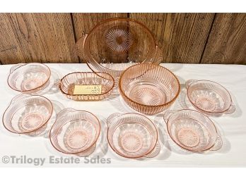 Pink Depression Glass Lot