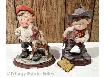 Two Giuseppi Armani 'Gulliver's World' Capodimonte-Style Figurines