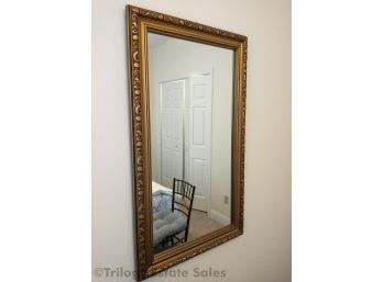 Mirror With Gold Tone Wood Molding Frame