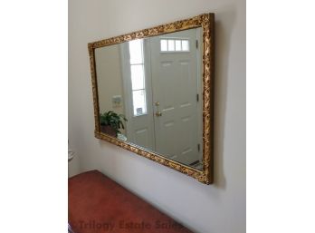 Ornate Gold Tone Wood Frame Mirror