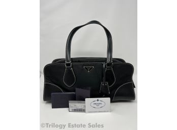 Prada Semitracolla BR0701 Nero Tessuto England Purse