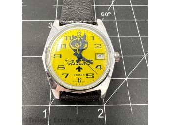 Cub Scouts Yellow Face Timex Date Watch