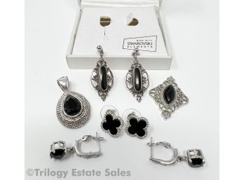 Swarovski Black Crystal Earrings And Other Black Jewelry