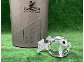 Swarovski Crystal Puffer Fish With Original Box