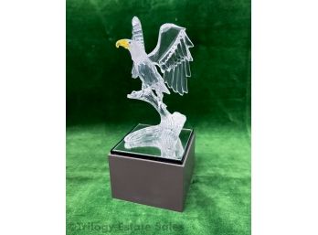 Swarovski Cyrstal Bald Eagle #7670 With Original Box And Stand