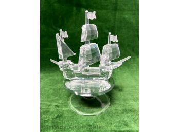 Swarovski Crystal #7374 Santa Maria Tall Ship With Original Box