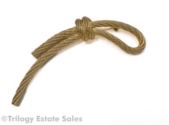 Vintage Christian Dior Gold-Tone Rope Brooch