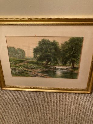 Painting Of Trees And Waterfall