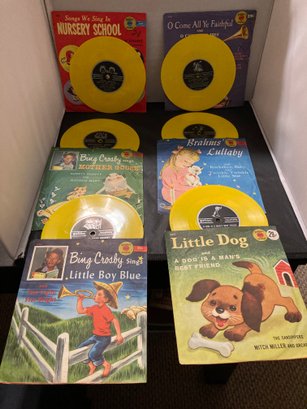 6 -1957 Vintage Childrens Records With Sleeves
