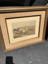 Fox Hunting Picture Under Glass