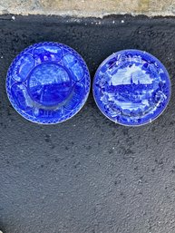 2 Flow Blue Historical Plates