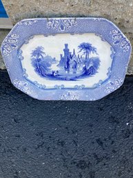 Large Decorative Blue Platter