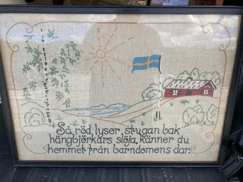 Framed Swedish Tapestry