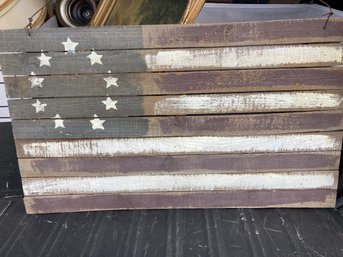 9 Star Wooden American Flag Wall Hanging