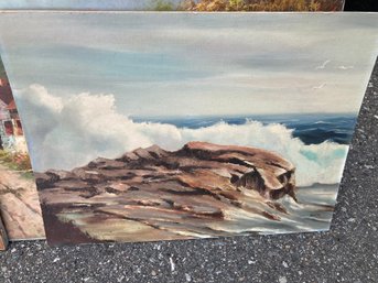 Unframed Ocean View Painting