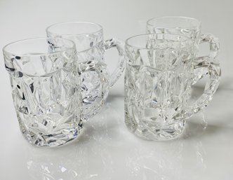 Tiffany & Co. Rock Cut Lead Crystal Beer Mugs 4