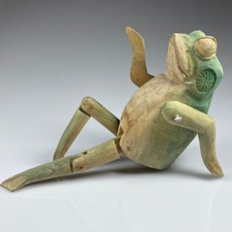 Carved Wood Articulated Frog