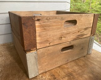 Two  Vintage Wooden Crates / Racks