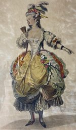 Costume De Bal 19th Century French Hand Tinted Lithograph