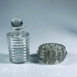 Art Deco Bottle & Glass Flower Frog