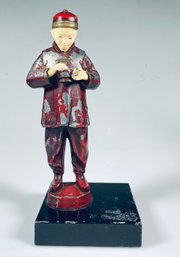 1930s JB Hirsch Chinese Figure Painted Metal