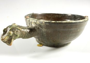 Chinese Bowl With Dragon Head Handle