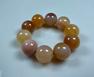 Large Vintage Milky Carnelian Bracelet