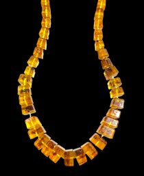 Vintage Amber Resin And Acrylic Beaded Necklace