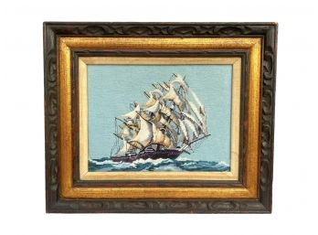 Vintage Framed Nautical Needlepoint