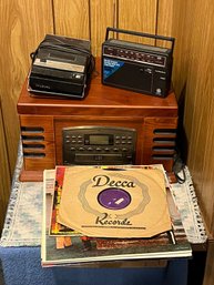 Record Player, Records, Tape Recorder , Small Radio