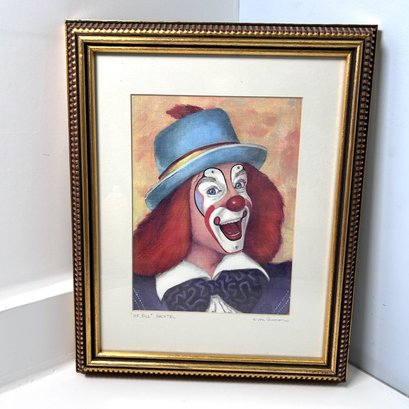 Mr Bill Machtel Clown Portrait Print By Keith Von Cannon, Signed, Framed & Matted