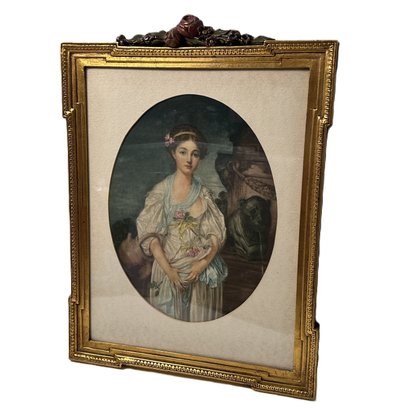 Victorian Woman Portrait Print In A Gorgeous Frame!