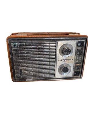 Portable Motorola All Transistor Radio  In Its Leather Case