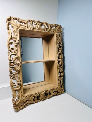 Vintage Syroco Wood Carved Mirror Back Hanging Display Shelf