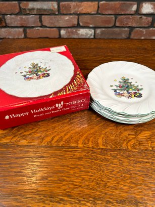 Nikko Happy Holidays Collection: Set Of 4 Bread & Butter Plates, 7inches