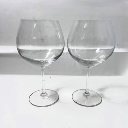 Pair Of Large Wine Glasses